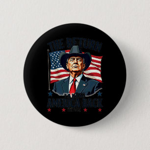 Chapa Redonda De 5 Cm El presidente patriótico Donald Trump se desvanece