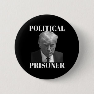 Chapa Redonda De 5 Cm El prisionero Donald J. Trump Black & Mugshot