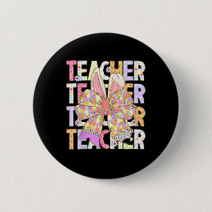 Chapa Redonda De 5 Cm El profesor Bunny Coquette Bow Pencil Bunny Easter
