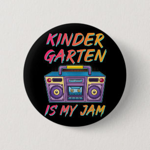 Chapa Redonda De 5 Cm El profesor de guardería Retro 80 de vuelta a la e