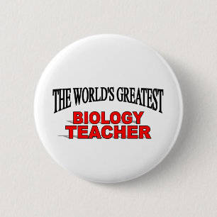 Chapa Redonda De 5 Cm El profesor de la biología más grande del mundo
