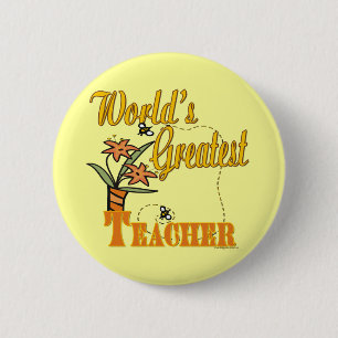 Chapa Redonda De 5 Cm El profesor más grande del mundo floral