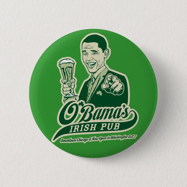 Chapa Redonda De 5 Cm El Pub irlandés de Obama (Anverso)