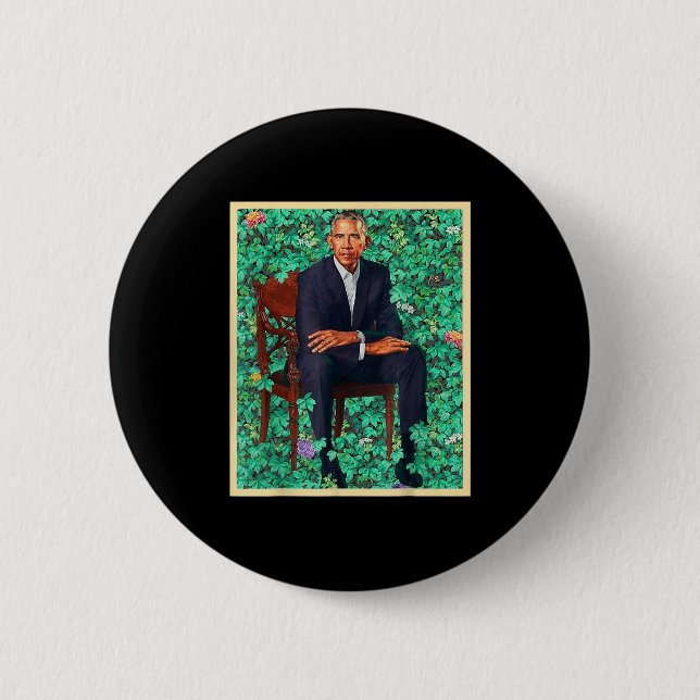 Chapa Redonda De 5 Cm El retrato del presidente Barack Obama 2028 (Anverso)
