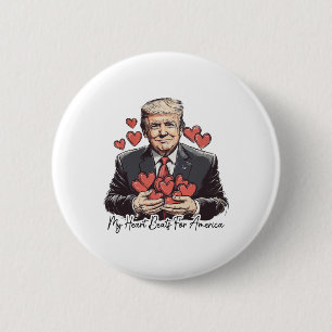 Chapa Redonda De 5 Cm El Retro Trump Valentine My Heart Gana Por Estados