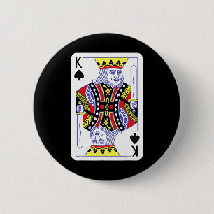 Chapa Redonda De 5 Cm El Rey De Espadas Jugando Cartas Cas De Disfraces 