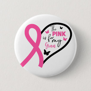 Chapa Redonda De 5 Cm El rosa es para mi abuela Conciencia del cáncer de