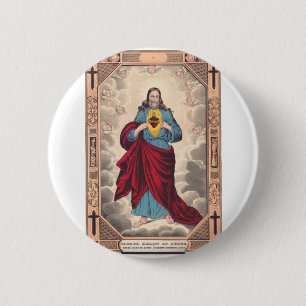 Chapa Redonda De 5 Cm El Sagrado Corazón de Jesús