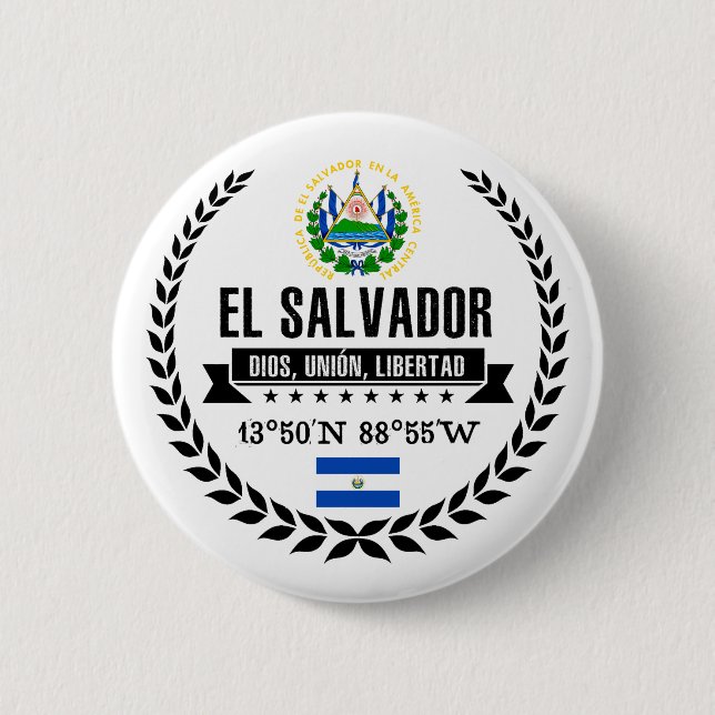 Chapa Redonda De 5 Cm El Salvador (Anverso)