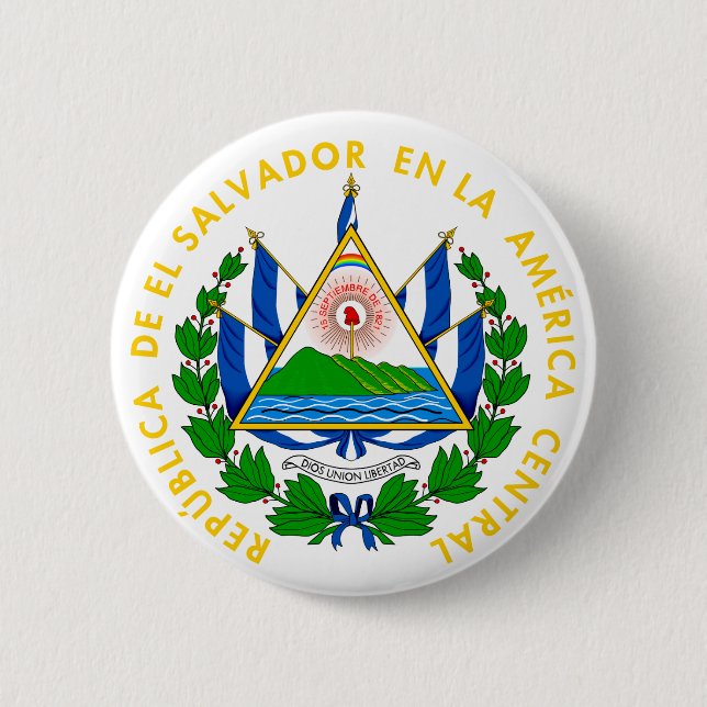 Chapa Redonda De 5 Cm el salvador emblem (Anverso)