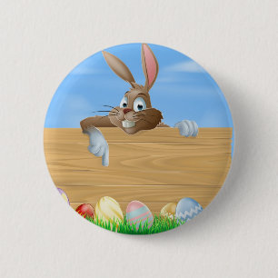 Chapa Redonda De 5 Cm El señalar del conejito de pascua del dibujo