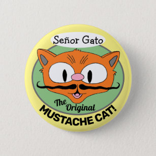Chapa Redonda De 5 Cm ¡El señor Gato es el gato Personalizado de Mustach