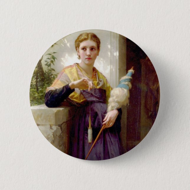 Chapa Redonda De 5 Cm El Spinner, William-Adolphe Bouguereau (Anverso)