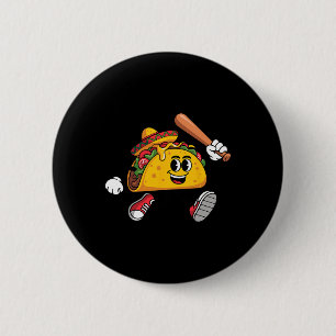 Chapa Redonda De 5 Cm El taco divertido que juega vende comida mexicana