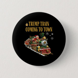 Chapa Redonda De 5 Cm El tren de Trump llega a los graciosos Navidades d