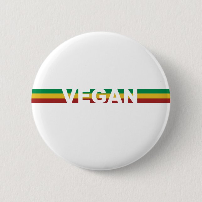 Chapa Redonda De 5 Cm El vegano raya Rasta (Anverso)
