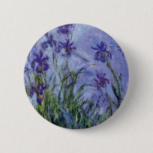 Chapa Redonda De 5 Cm el vintage florece lilac-irises-1917 monet.