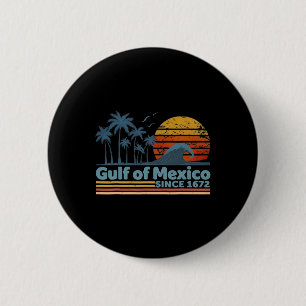 Chapa Redonda De 5 Cm El Vintage Golfo De México Desde Las Suns Retro Be