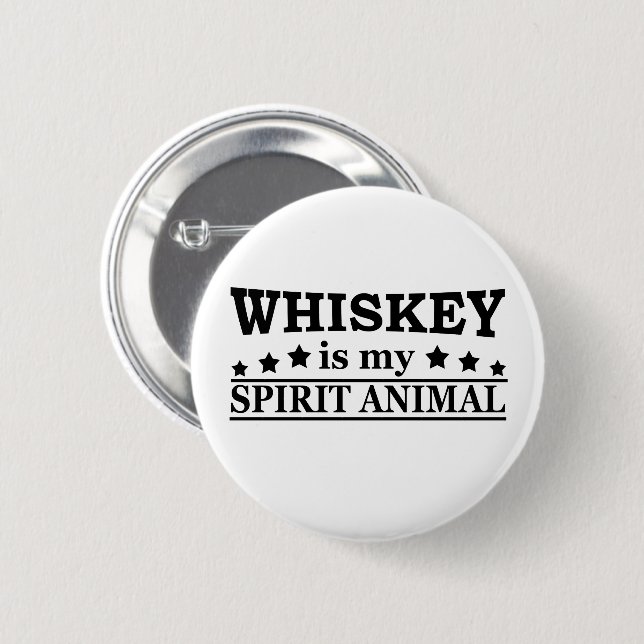 Chapa Redonda De 5 Cm el whisky es mi animal espiritual (Anverso y reverso)