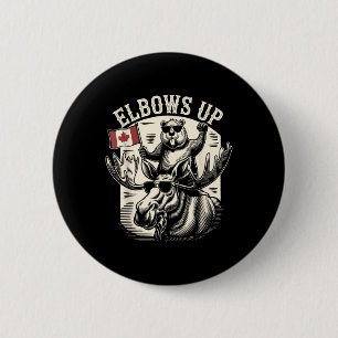 Chapa Redonda De 5 Cm Elbows Up Funny Canada Beaver And Moose