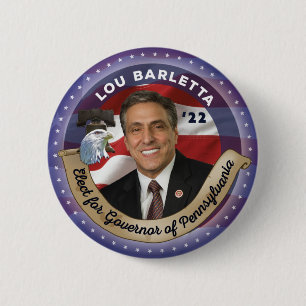Chapa Redonda De 5 Cm Elección de Lou Barletta para gobernador de Pensil