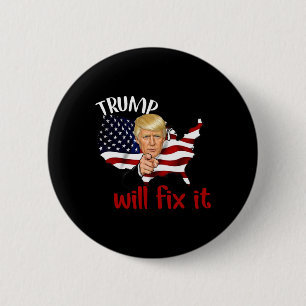 Chapa Redonda De 5 Cm Elección de Trump 2025 Lo Arreglará Diseño