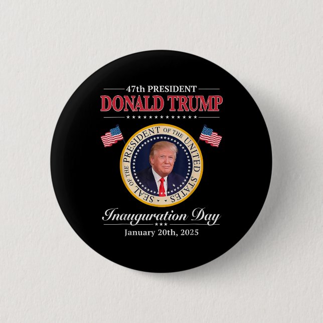Chapa Redonda De 5 Cm Elección del presidente Donald Trump 47 (Anverso)
