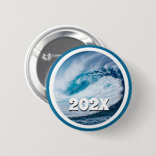 Chapa Redonda De 5 Cm Elección presidencial de EEUU con una ola azul