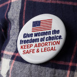 Chapa Redonda De 5 Cm Elección profesional para mantener el aborto segur<br><div class="desc">Den a las mujeres la libertad de elección en Estados Unidos. Es nuestro derecho civil. Toda mujer merece el derecho a elegir. Mantener el aborto seguro y legal. Un botón de bandera patriótica estadounidense. Luchar contra SCOTUS y este borrador para derrocar a Roe V. Wade.</div>