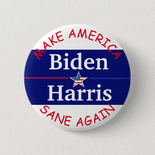 Chapa Redonda De 5 Cm Elecciones 2020 de Vote Biden y Harris American Fl