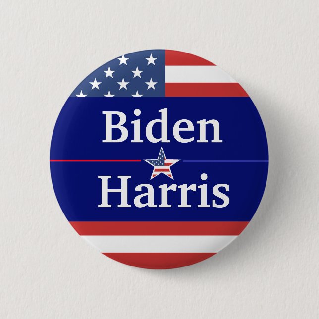 Chapa Redonda De 5 Cm Elecciones de Biden y Harris American Flag 2020 (Anverso)