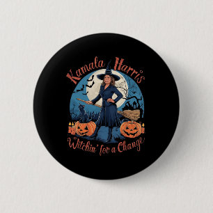 Chapa Redonda De 5 Cm Elecciones de Kamala Harris Halloween