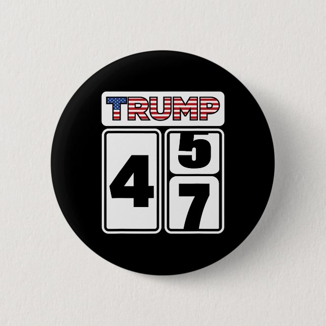 Chapa Redonda De 5 Cm Elecciones de Trump 2024 Victoria 47 Presidente In (Anverso)