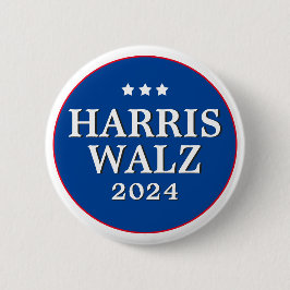 Chapa Redonda De 5 Cm Elecciones demócratas de 2024 por Harris Walz
