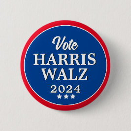 Chapa Redonda De 5 Cm Elecciones demócratas de 2024 por Harris Walz