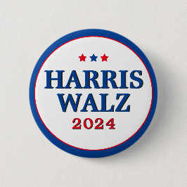 Chapa Redonda De 5 Cm Elecciones demócratas de 2024 por Harris Walz
