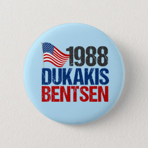Chapa Redonda De 5 Cm Elecciones Retro de Dukakis Bentsen 1988