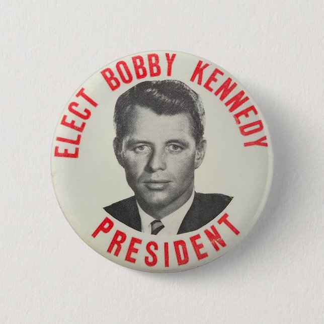 Chapa Redonda De 5 Cm Electo a Bobby Kennedy Presidente (Anverso)