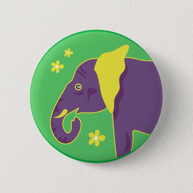 Chapa Redonda De 5 Cm Elefante (Anverso)