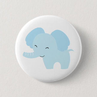 Chapa Redonda De 5 Cm Elefante azul