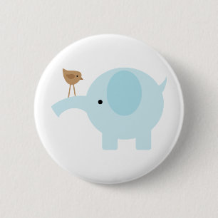 Chapa Redonda De 5 Cm Elefante azul