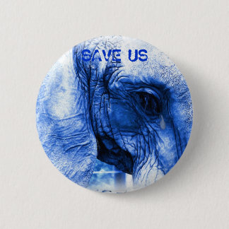 Chapa Redonda De 5 Cm elefante azul - SALVAMOS NOSOTROS