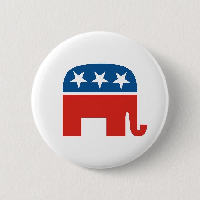 Chapa Redonda De 5 Cm elefante del Partido Republicano de los Estados (Anverso)