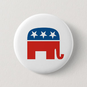 Chapa Redonda De 5 Cm elefante del Partido Republicano de los Estados