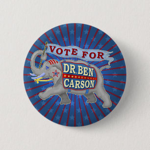 Chapa Redonda De 5 Cm Elefante del presidente 2016 republicano del Dr.