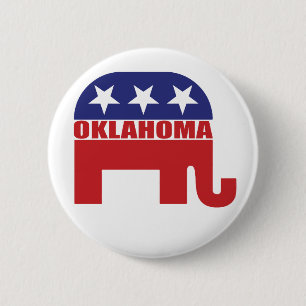 Chapa Redonda De 5 Cm Elefante del republicano de Oklahoma