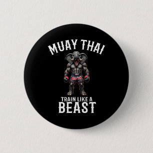 Chapa Redonda De 5 Cm Elefante divertido de Muay Thai - Kickboxing y ele