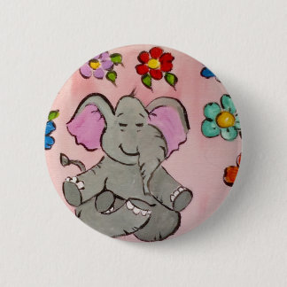 Chapa Redonda De 5 Cm Elefante en la meditación