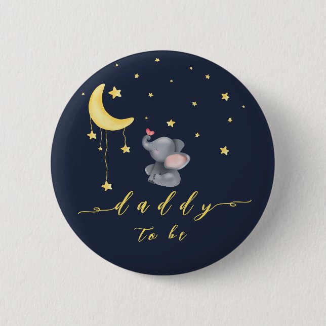 Chapa Redonda De 5 Cm Elefante lindo con papita mariposa (Anverso)