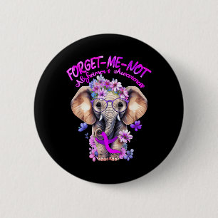 Chapa Redonda De 5 Cm Elefante Morado de Conciencia del Alzheimer No Olv